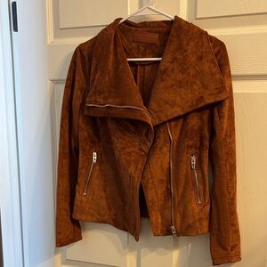 Blank NYC Rich Brown Suede Leather Jacket